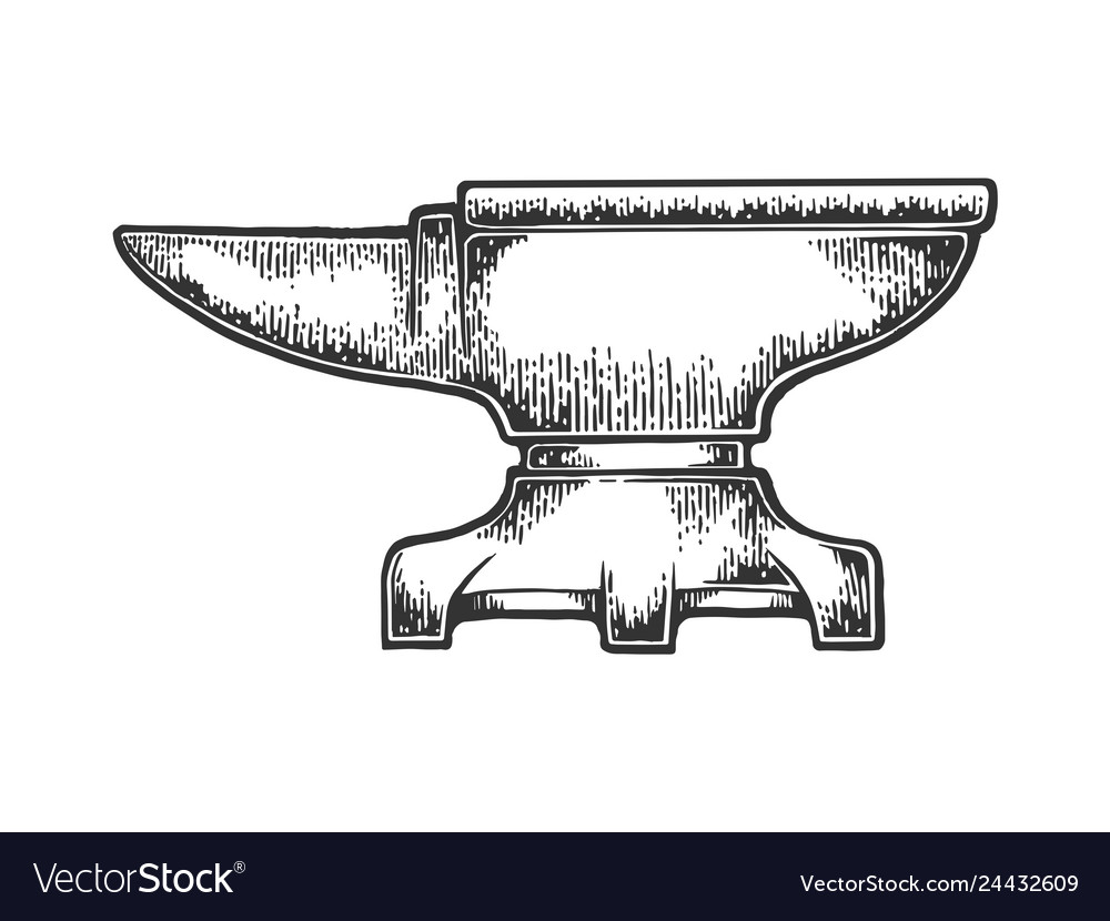 Anvil sketch engraving Royalty Free Vector Image