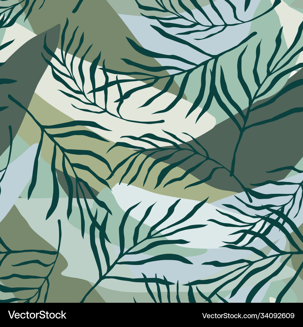 Artistic seamless pattern with abstract leaves Vector Image