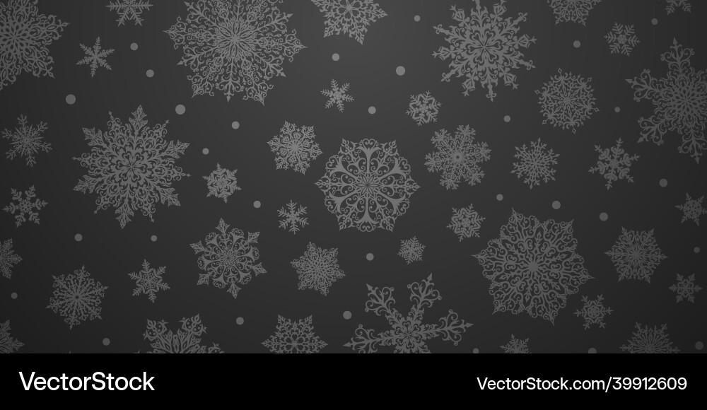 Christmas background of complex snowflakes Vector Image