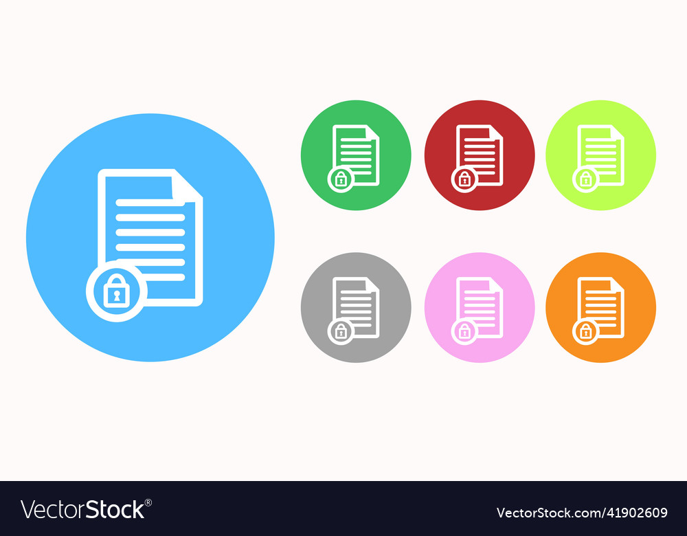 Encrypted file icon set Royalty Free Vector Image