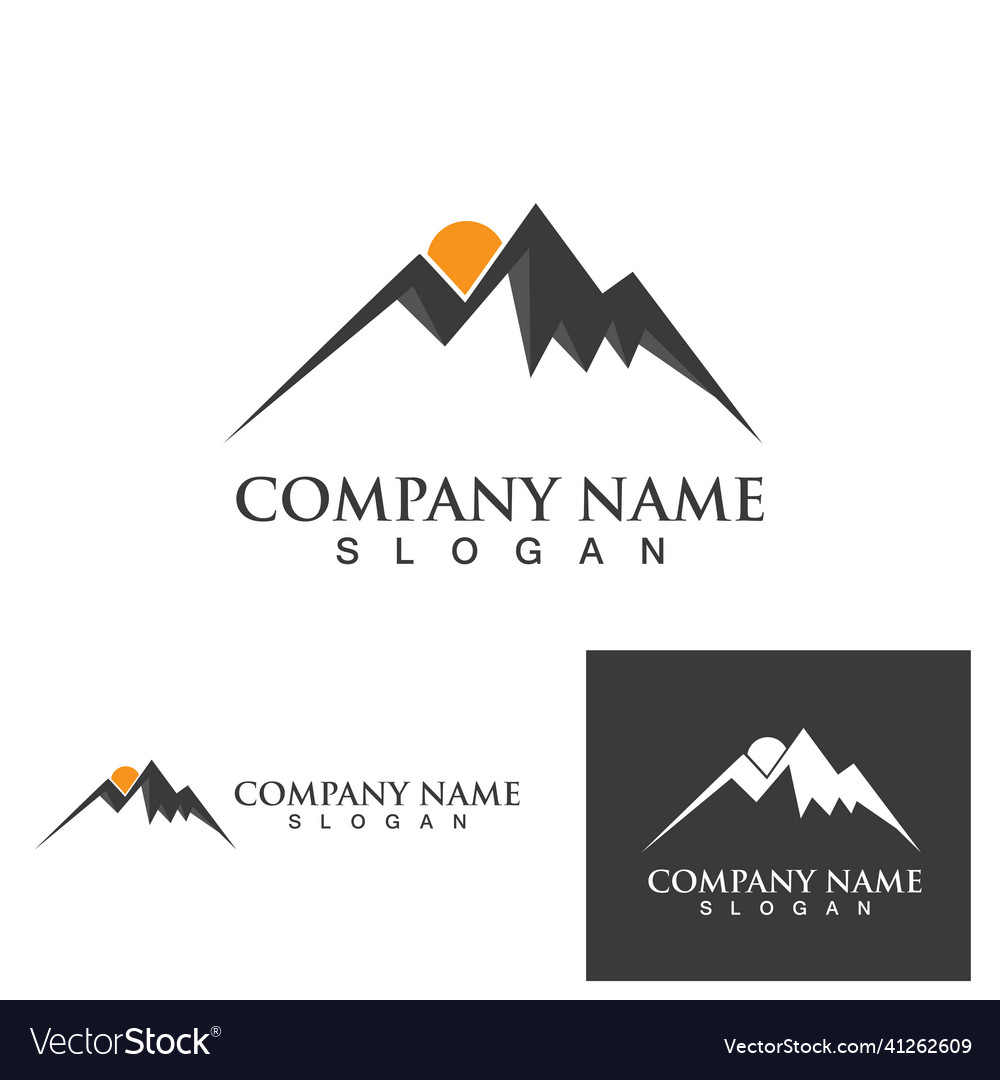 Mountain and wave logo landscape icons template Vector Image