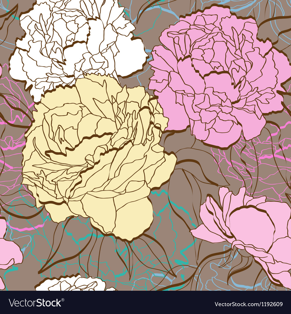 Peonies seamless Royalty Free Vector Image - VectorStock