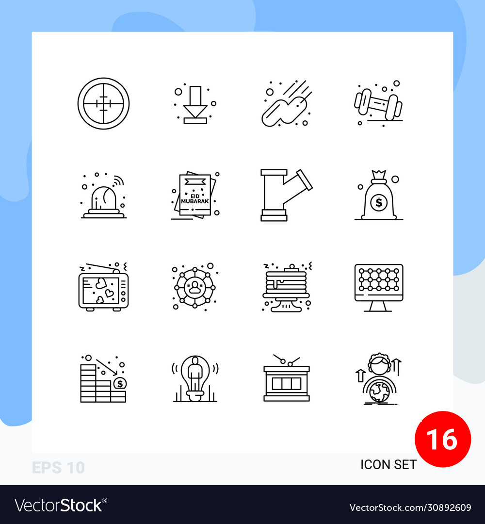 Set 16 modern ui icons symbols signs