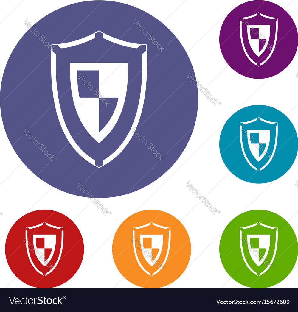 Shield icons set Royalty Free Vector Image - VectorStock