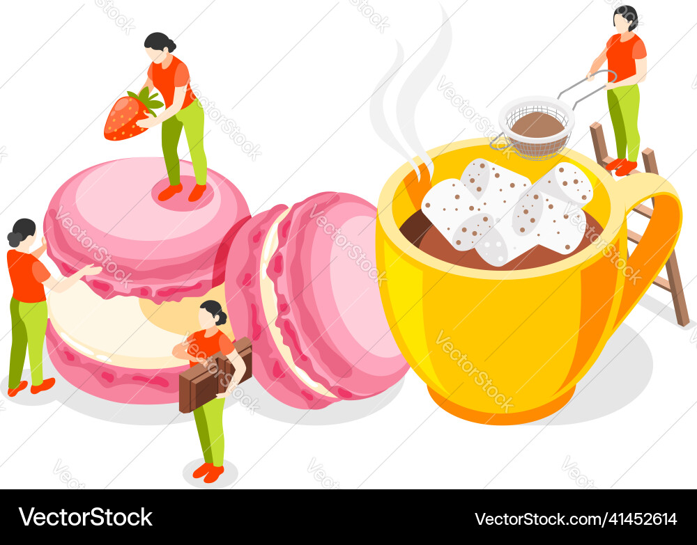 Bakery isometric background Royalty Free Vector Image