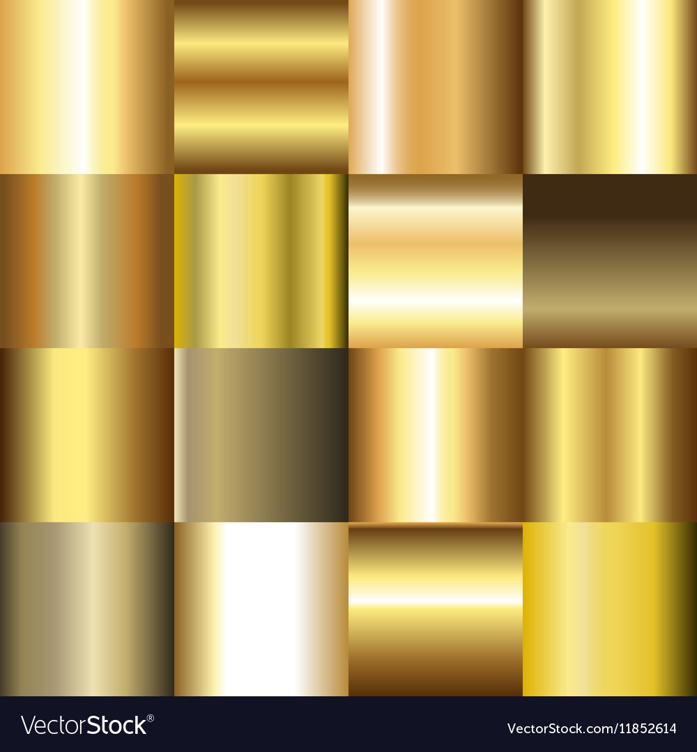 Collection of golden gradient backgrounds Vector Image