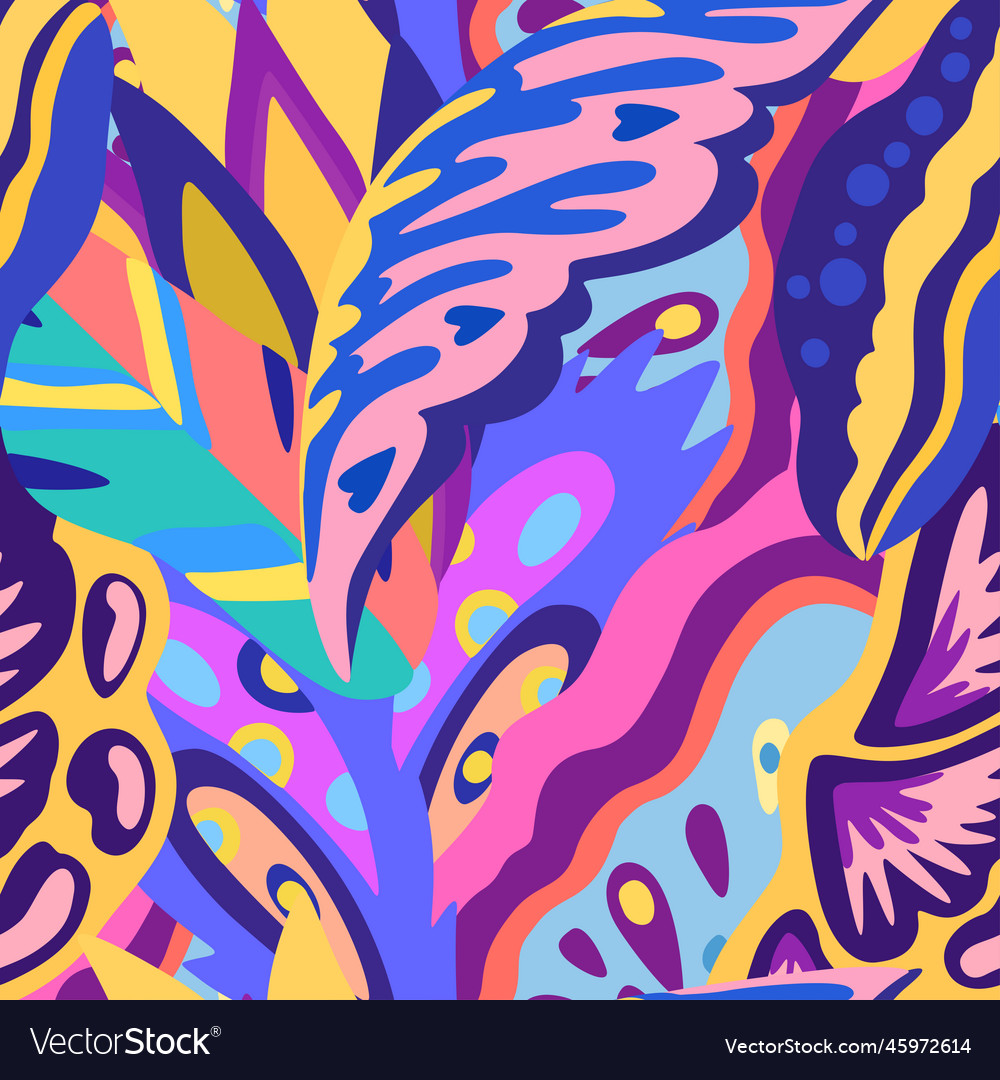 Colorful ornamental psychedelic pattern funky Vector Image