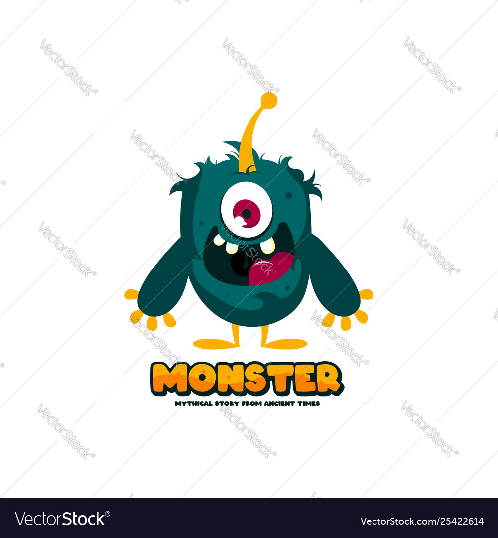 Cute monster logo Royalty Free Vector Image - VectorStock