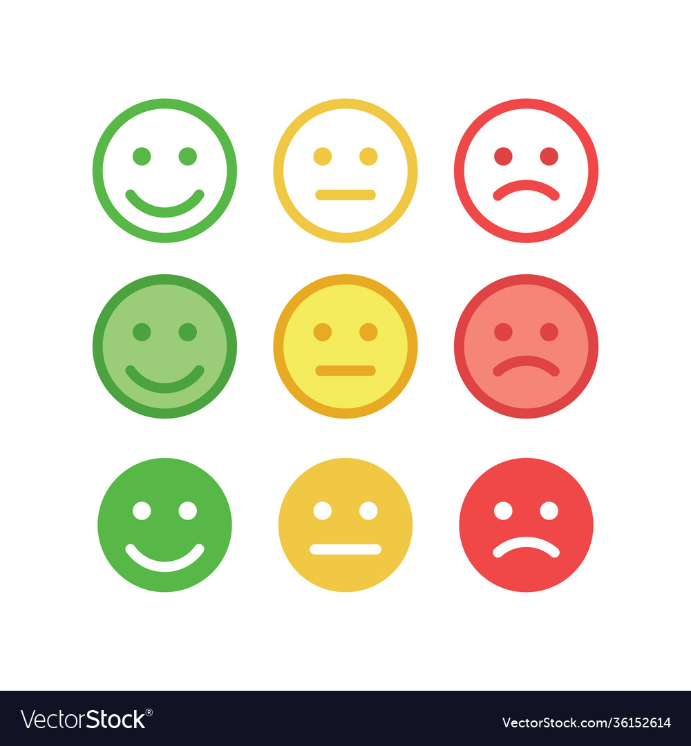 Feedback happy angry face set Royalty Free Vector Image