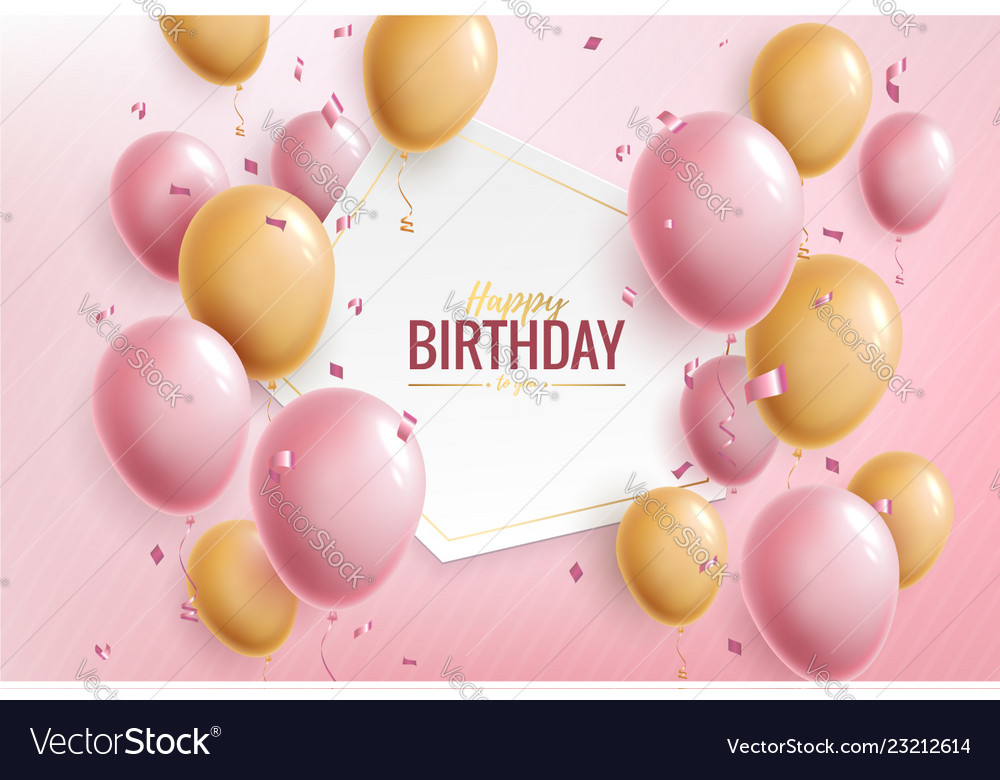 Happy birthday greeting or invitation card with Vector Image