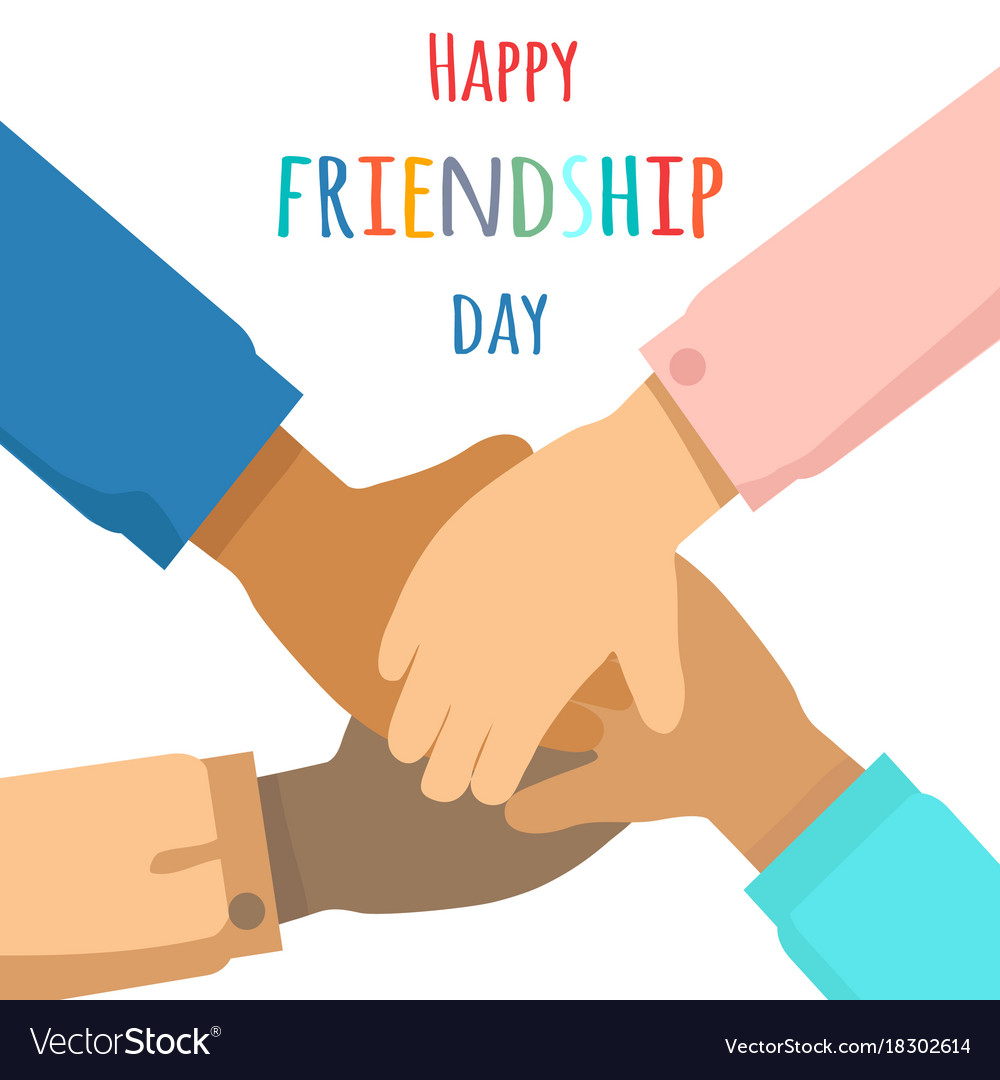 Happy friendship day flat concept Royalty Free Vector Image