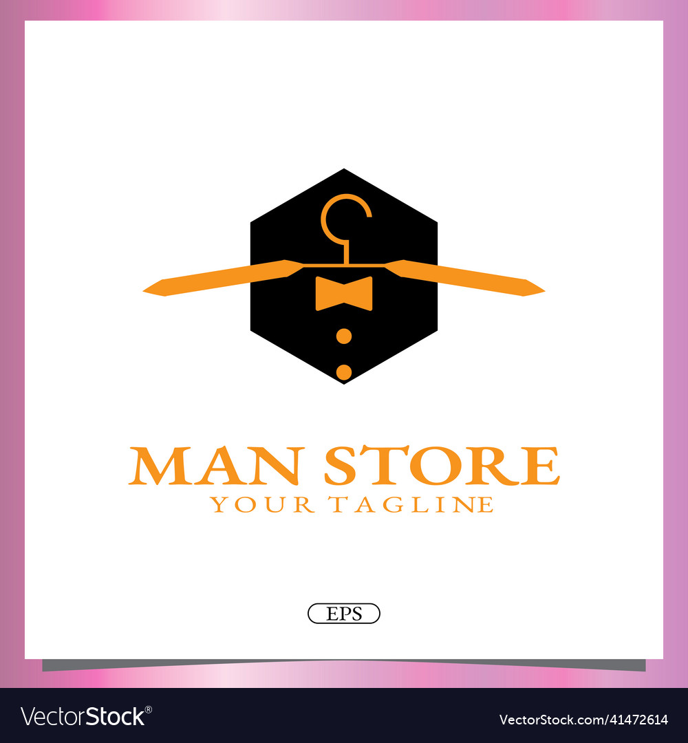 Men shop logo premium elegant template eps 10 Vector Image