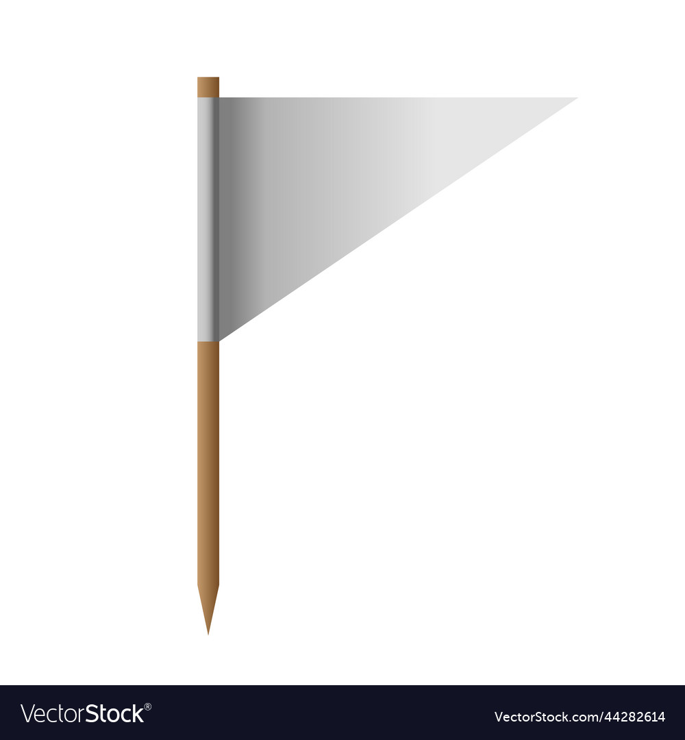 Realistic white flag isolated on background 3d Vector Image