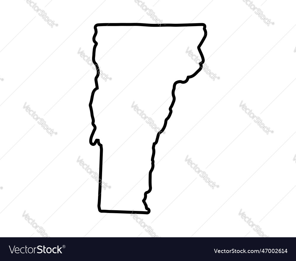 Us state map vermont outline symbol Royalty Free Vector