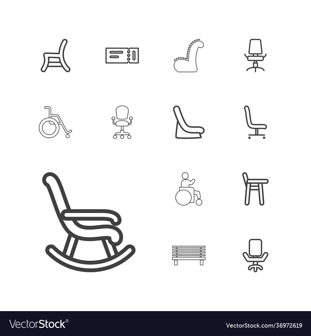 13 seat icons Royalty Free Vector Image - VectorStock