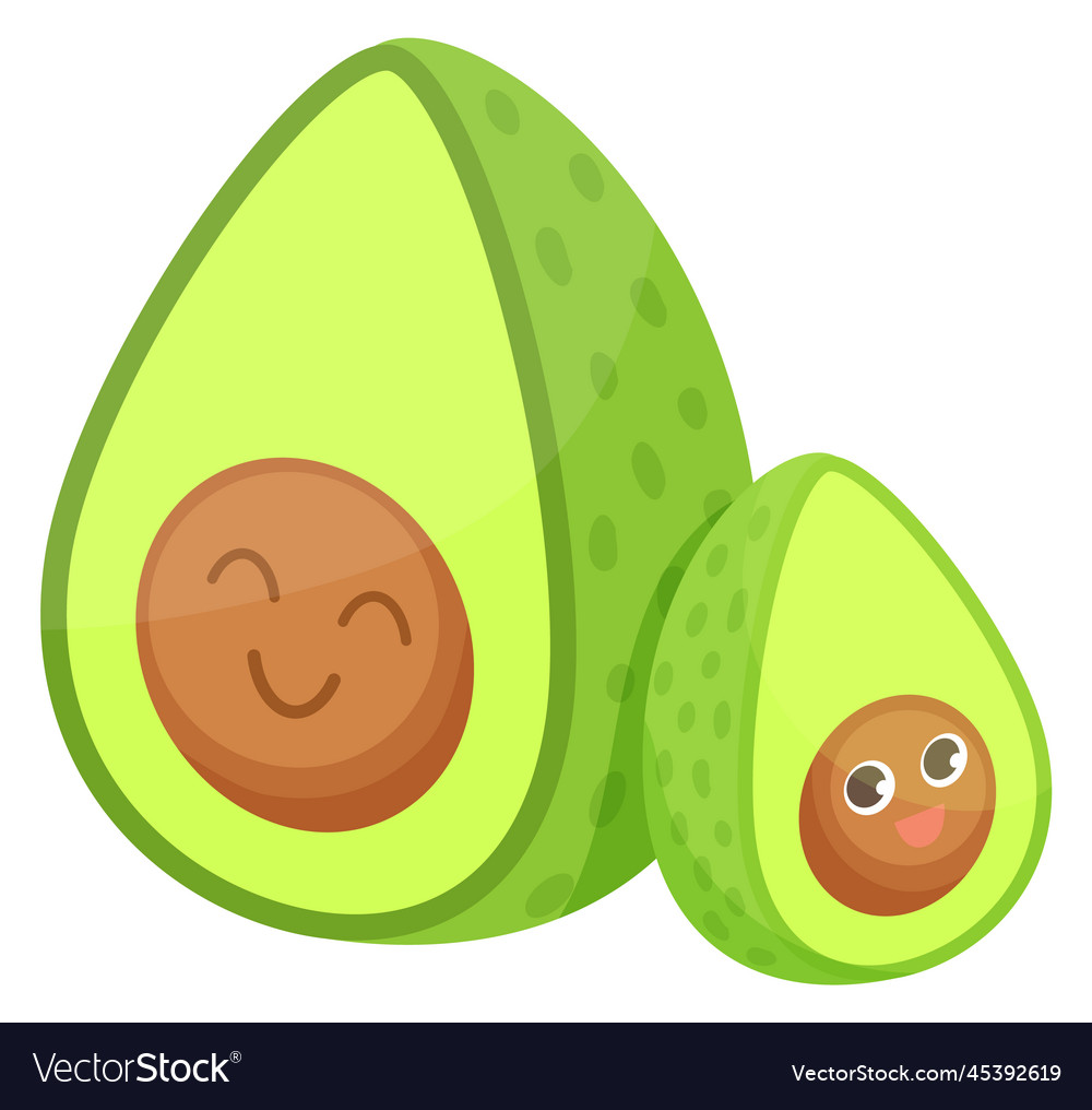 Avocado with baby fruit cartoon kawaii icon