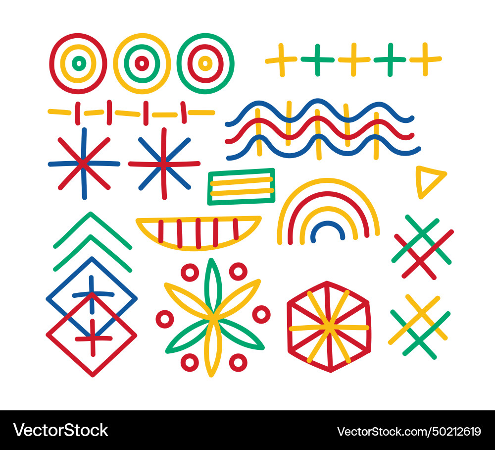 Colorful lines set Royalty Free Vector Image - VectorStock