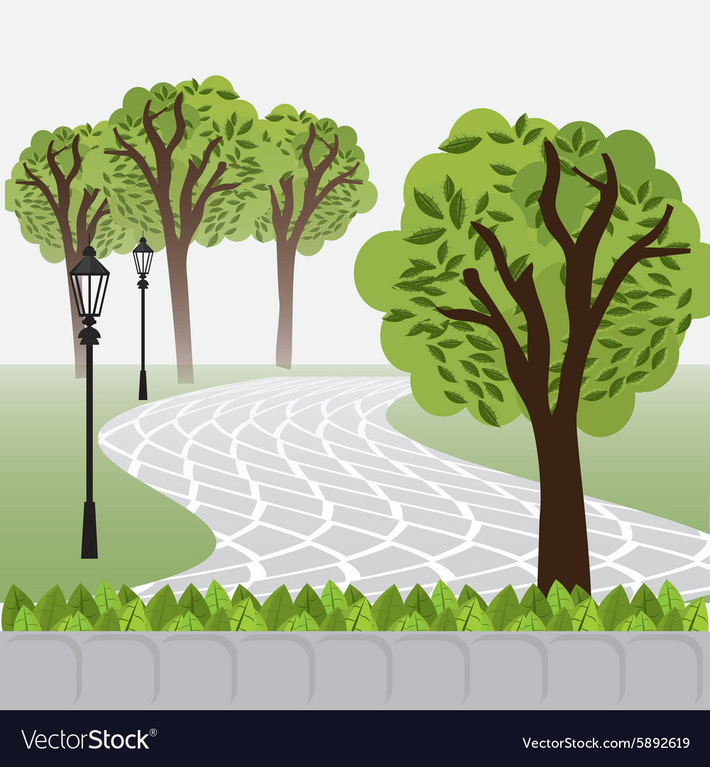 Green park design Royalty Free Vector Image - VectorStock