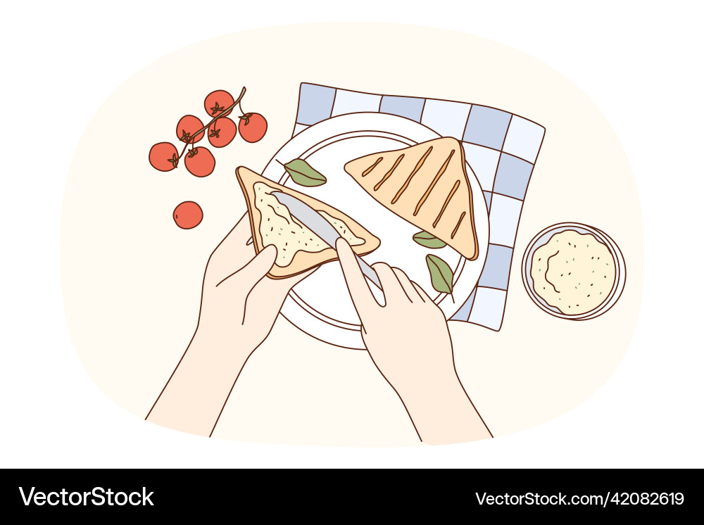 Having breakfast and meal concept Royalty Free Vector Image