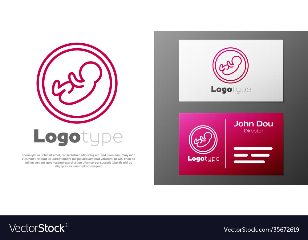 Logotype line baby icon isolated on white