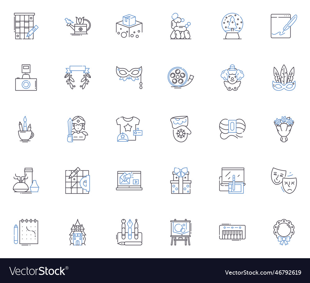 Novelty line icons collection quirky Royalty Free Vector