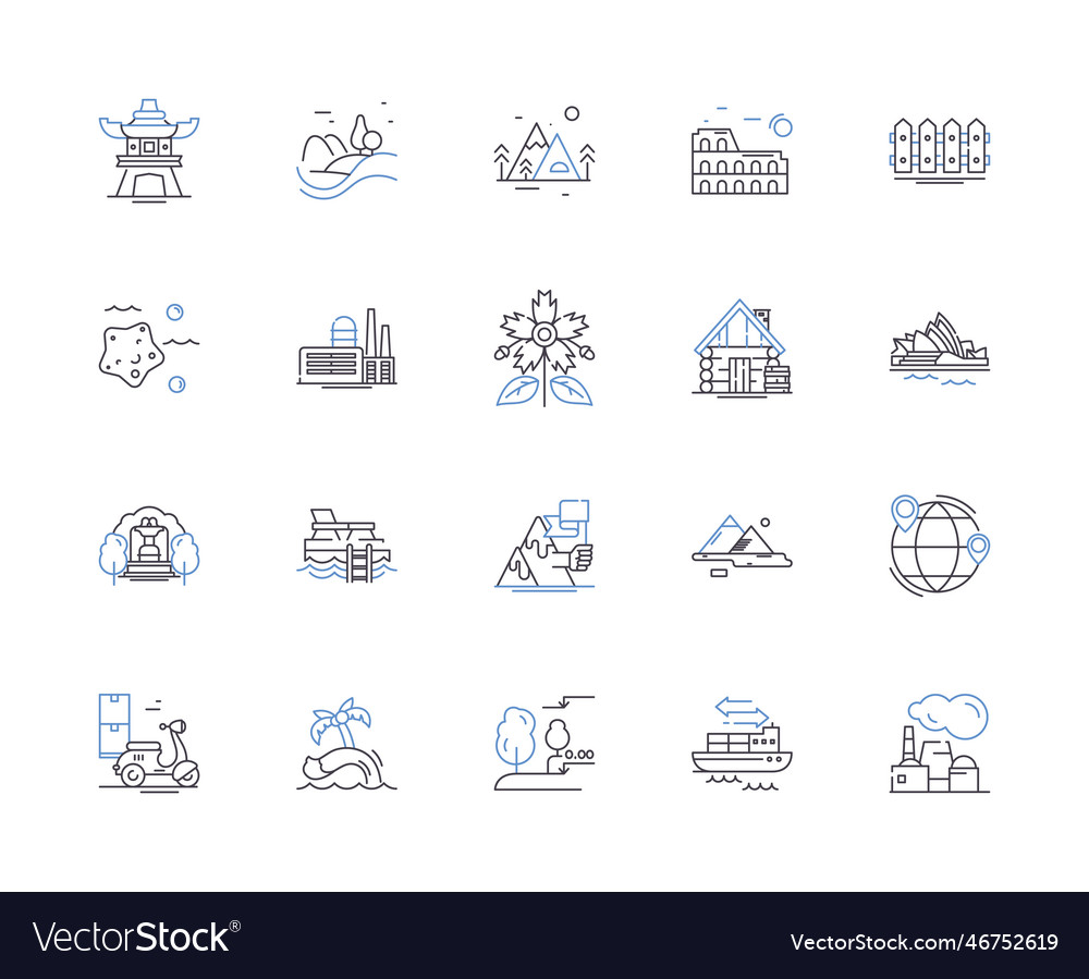 Smart garden outline icons collection Royalty Free Vector