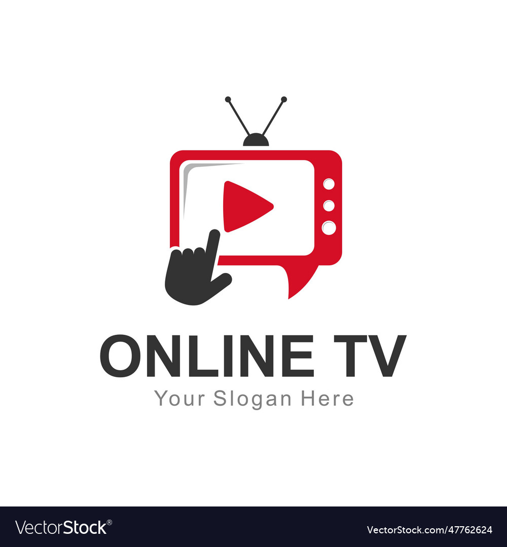 online-tv-flat-style-logo-royalty-free-vector-image