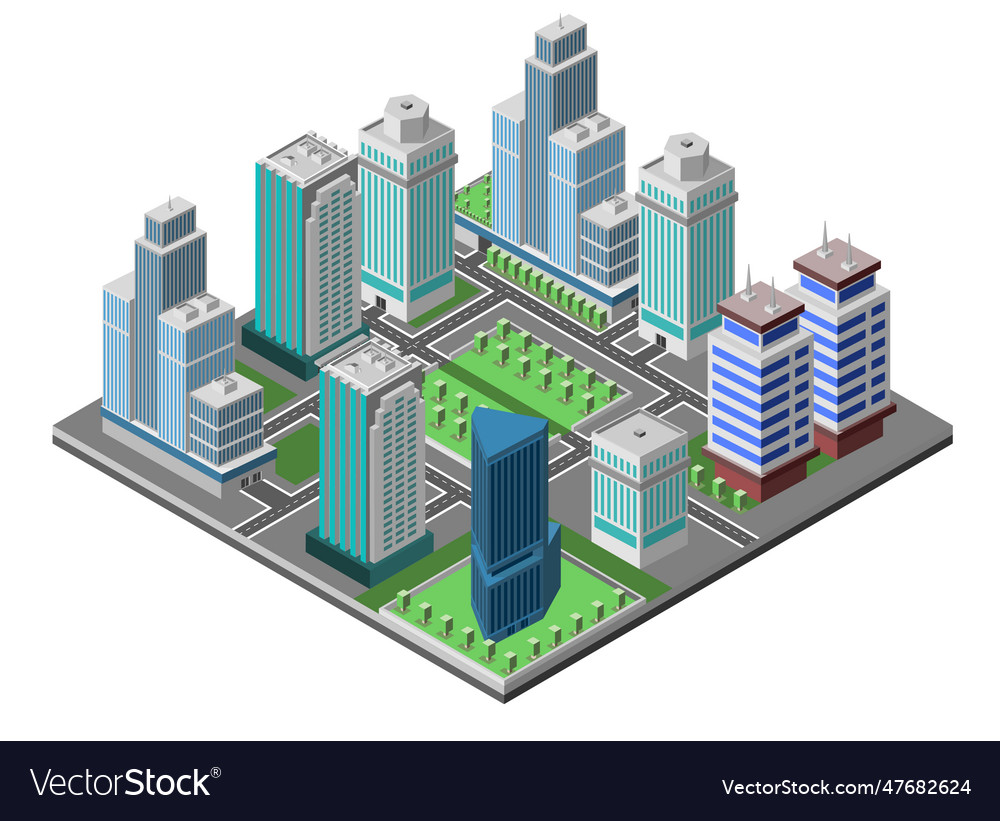 Skyscraper city concept Royalty Free Vector Image