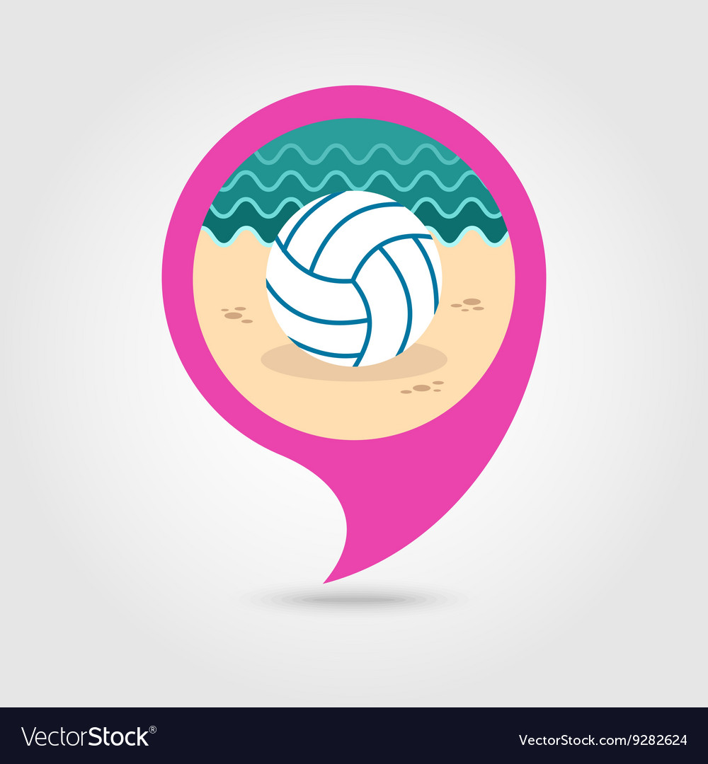 Volleyball pin map icon summer vacation