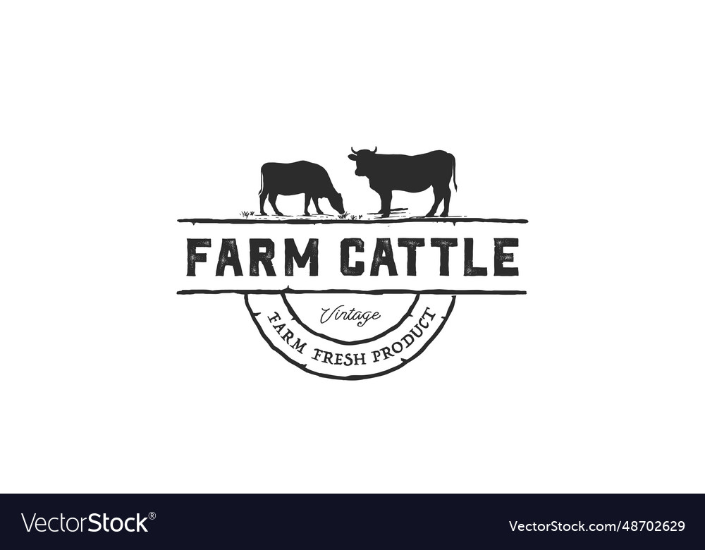 Cattle farm logo graphic design template Vector Image