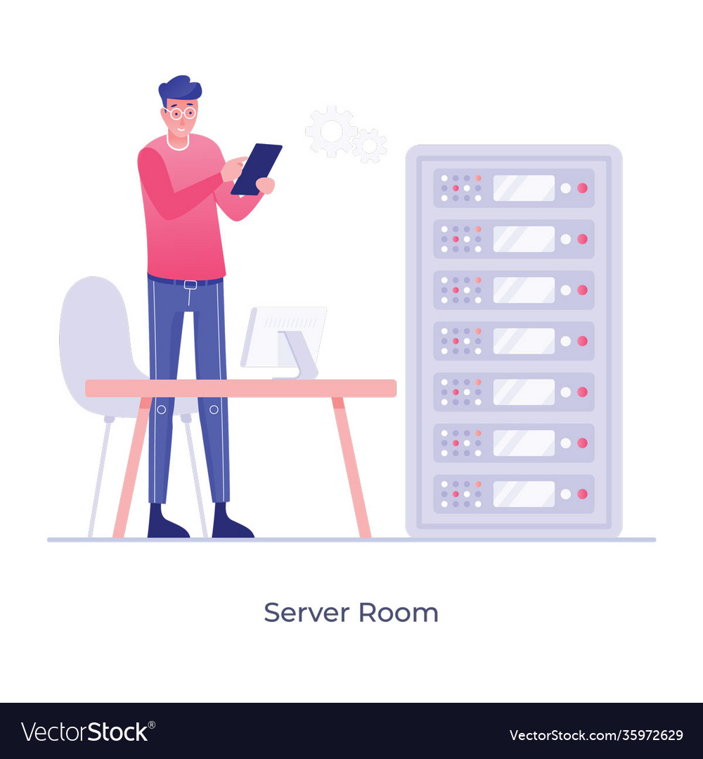 Server room Royalty Free Vector Image - VectorStock