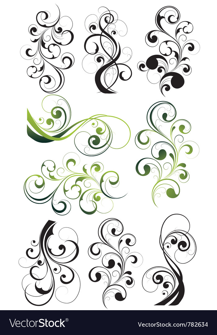 Artistic flowery designs Royalty Free Vector Image