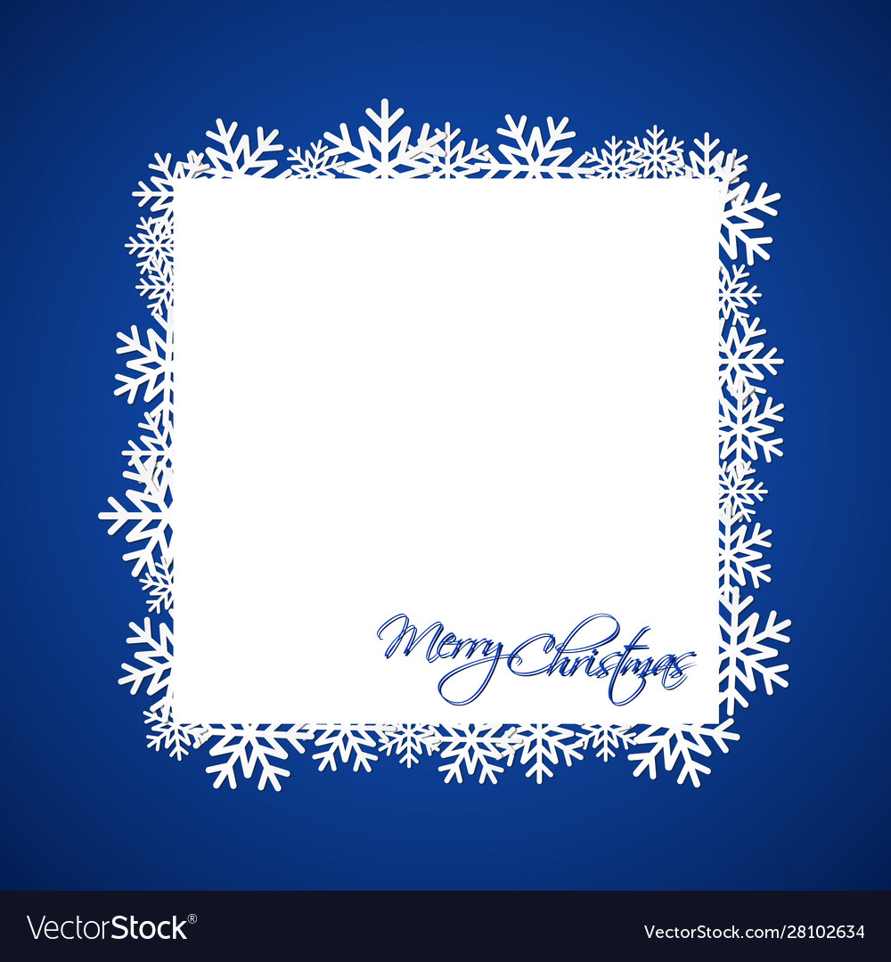 Blue christmas gift card merry christmas Vector Image