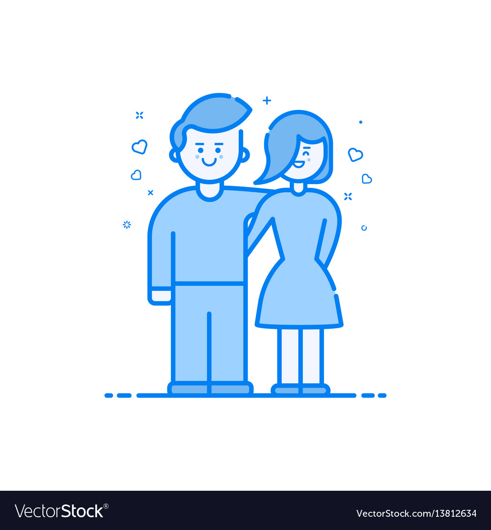 Blue Icon In Flat Line Royalty Free Vector Image Blue Icon In Flat Line Royalty Free Vector Image