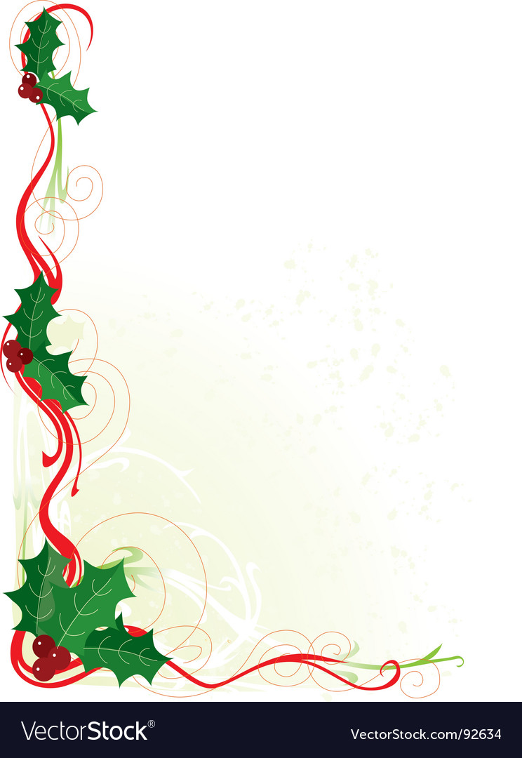 Download Christmas holly border Royalty Free Vector Image