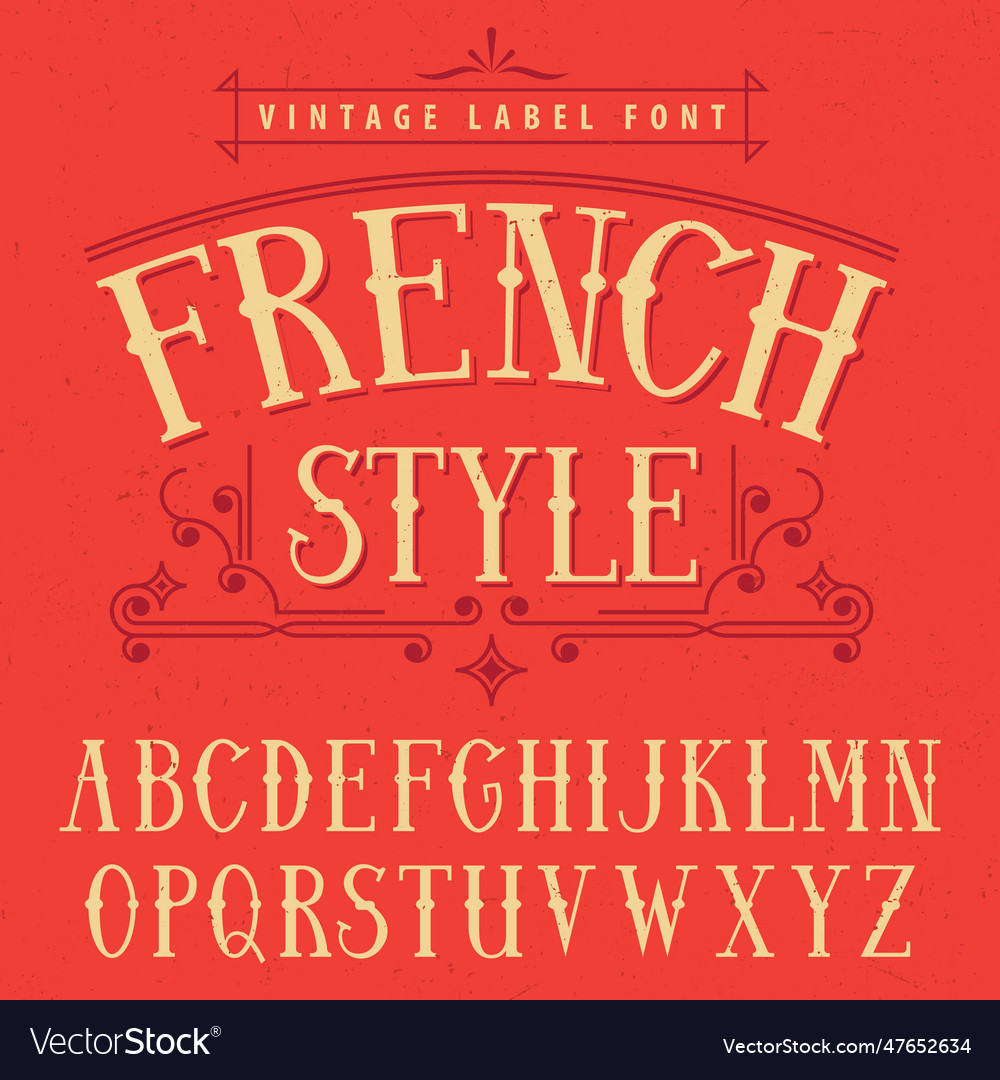 French style label font poster