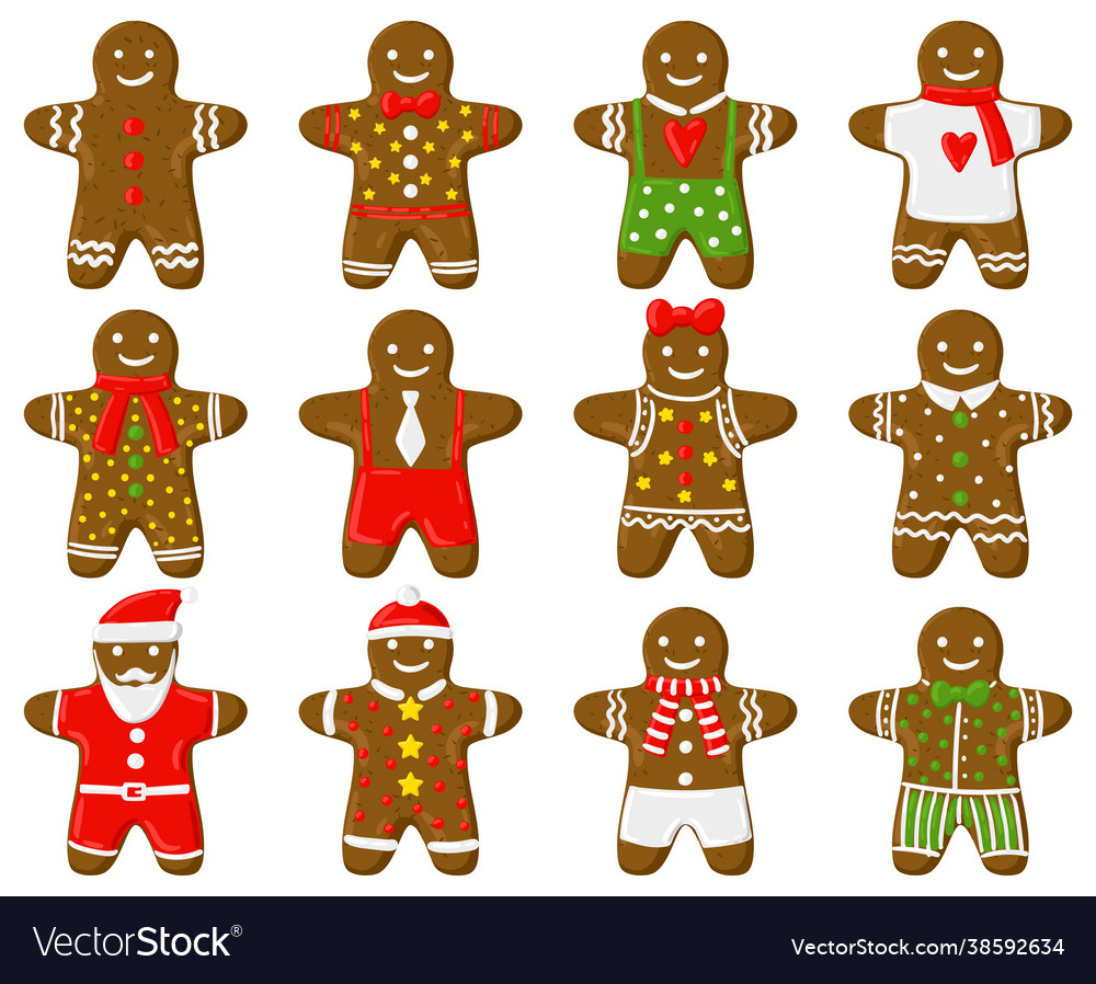 Holiday gingerbread man christmas traditional vector image Holiday gingerbread man christmas traditional