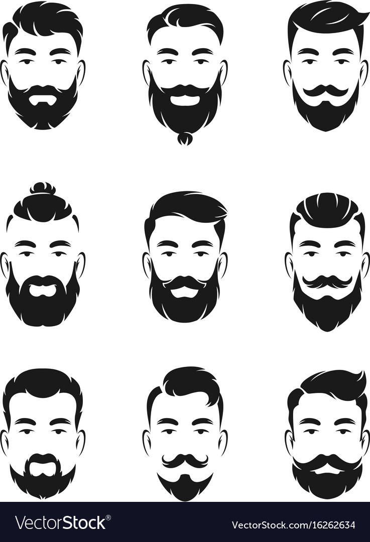 Monochrome avatar systems of hipsters portraits Vector Image