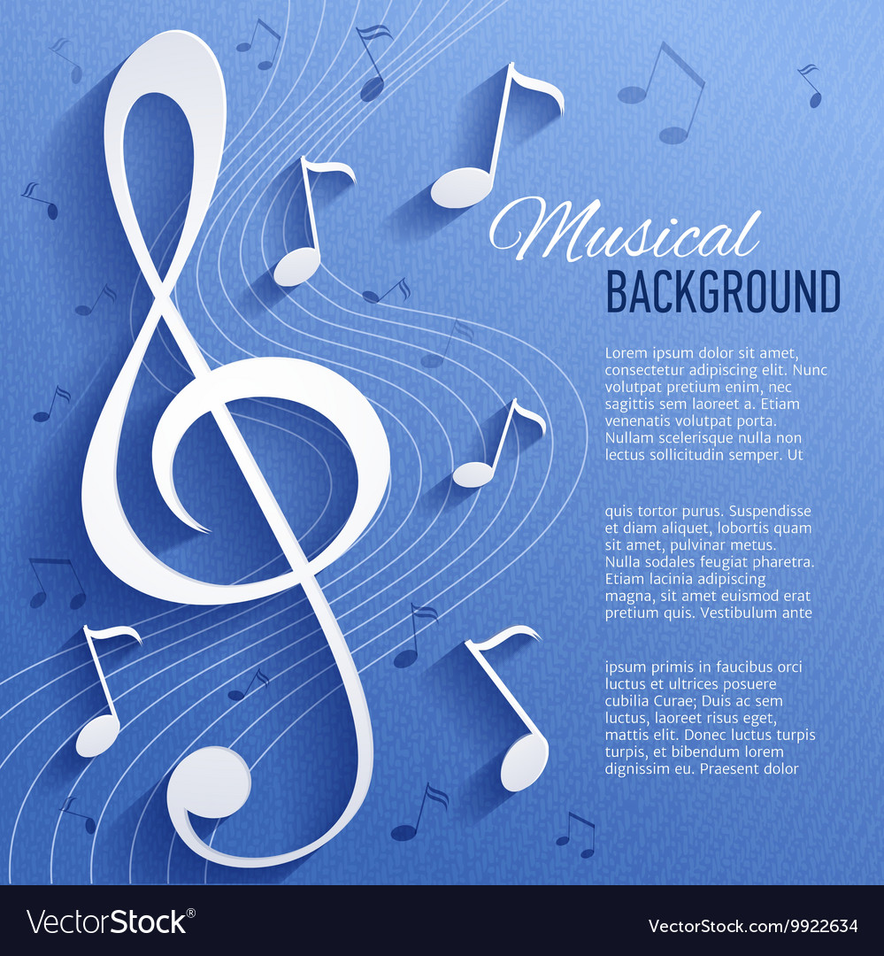 Paper background with music notes Royalty Free Vector Image