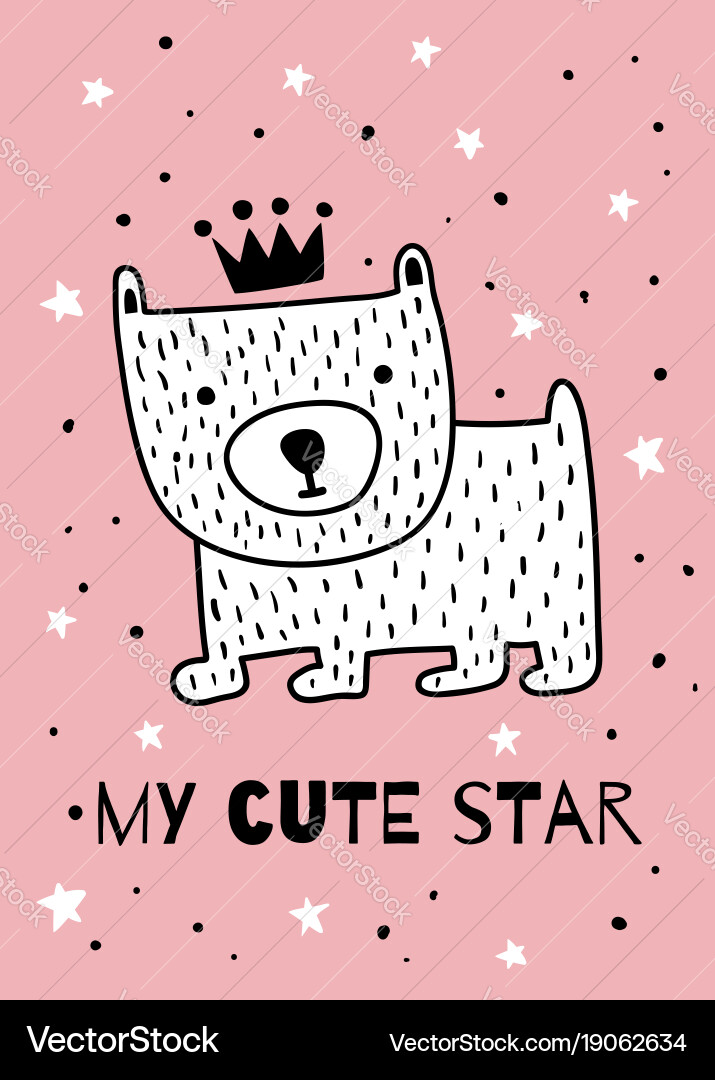 Pink bear Royalty Free Vector Image - VectorStock