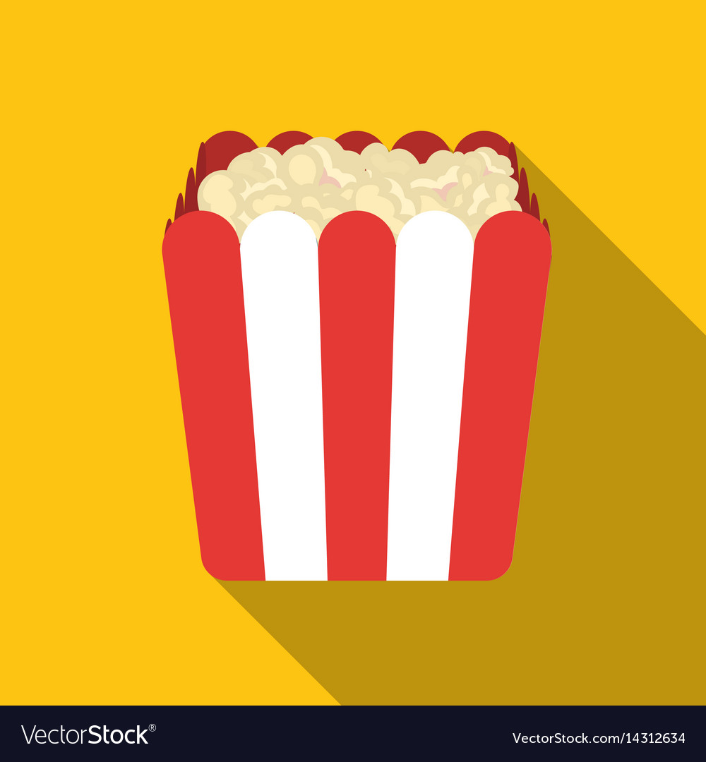 Popcorn icon in flat style isolated on white Vector Image