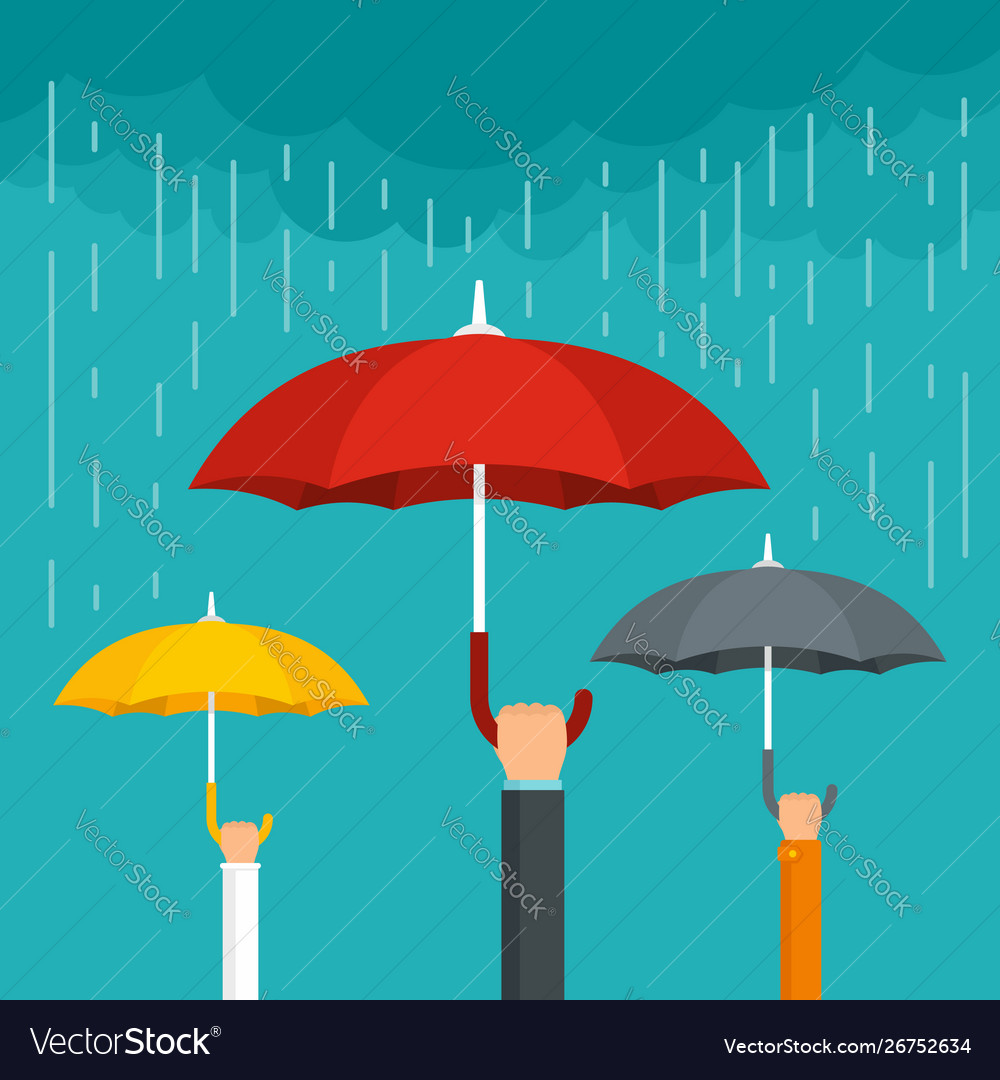 Umbrella concept background flat style Royalty Free Vector