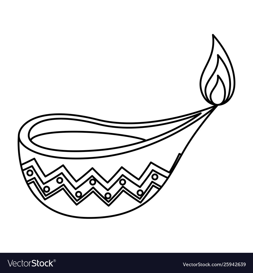 Candle indian ornamental accessory icon Royalty Free Vector