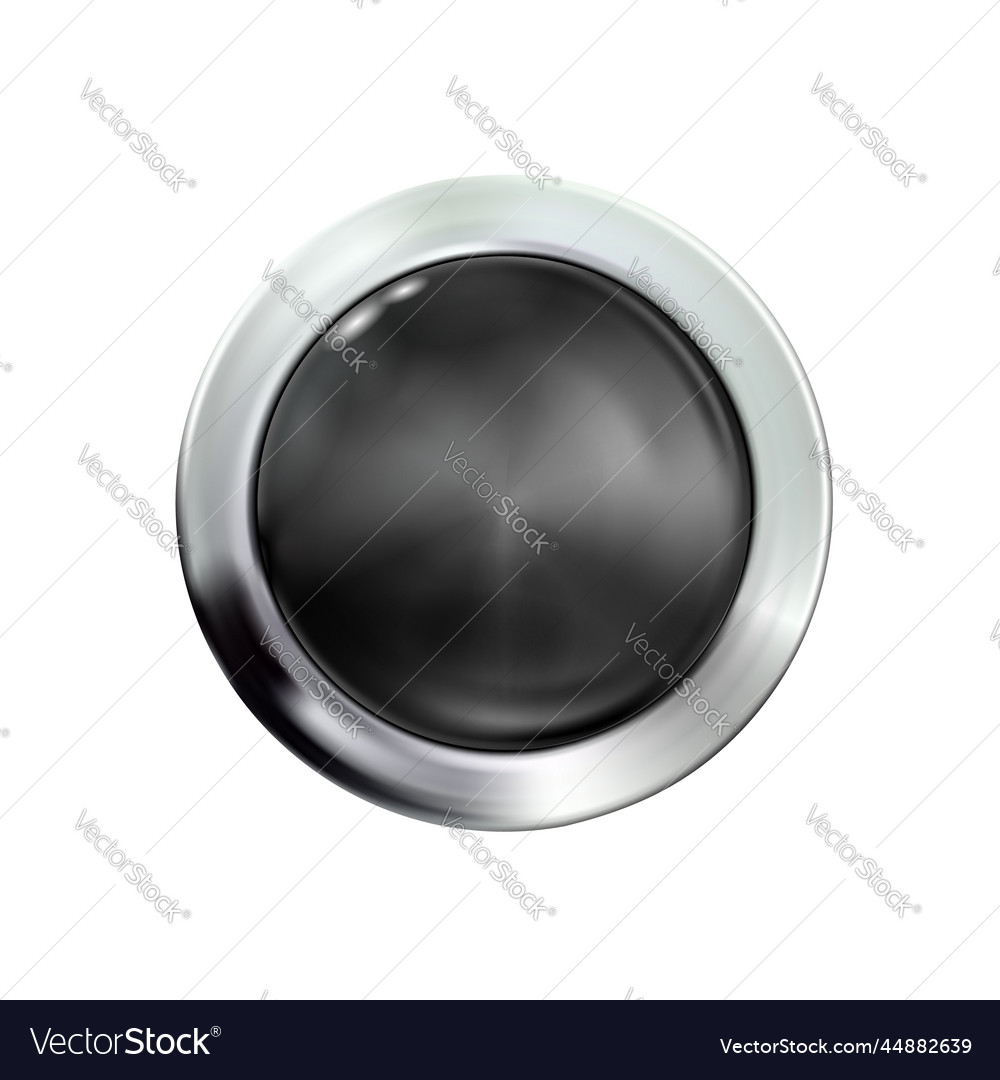 Circle realistic glossy black button