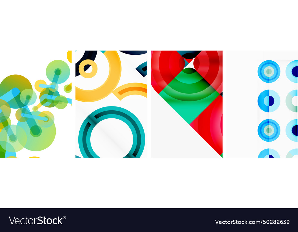 Circles and rings geometric backgrounds posters