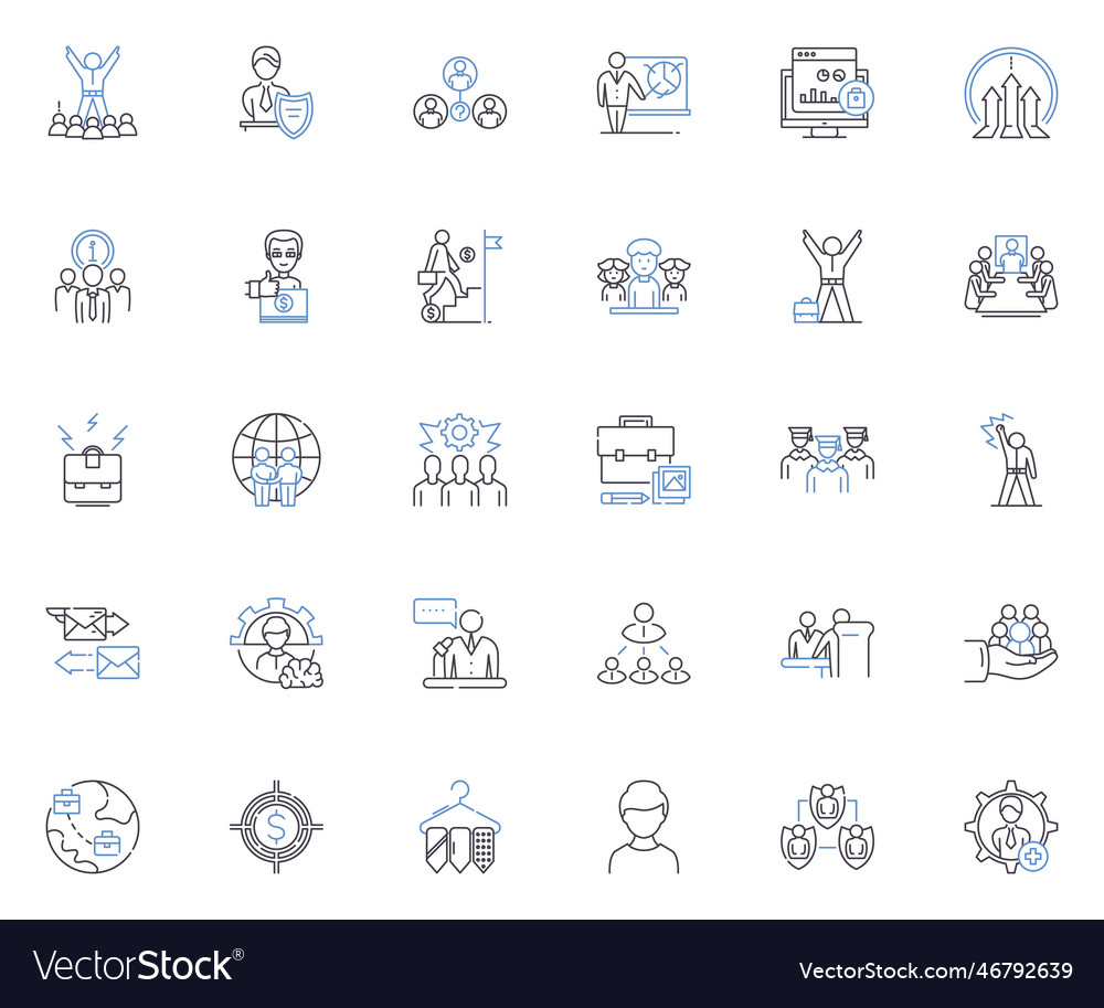 Commercial affairs line icons collection Vector Image