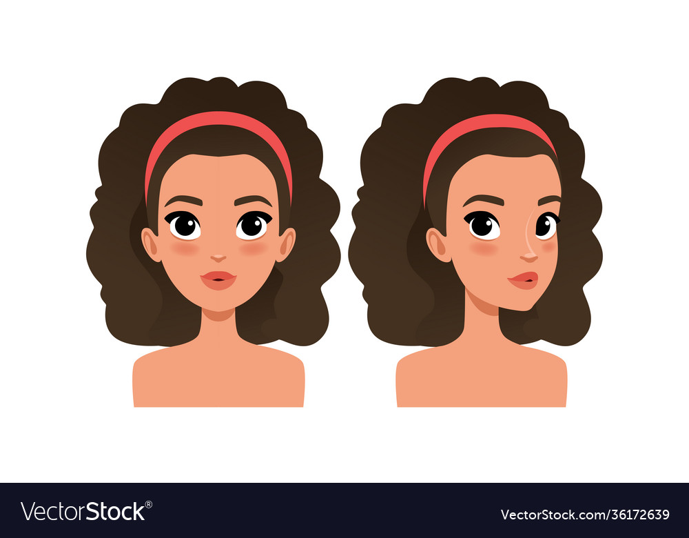 Cute brunette girl with curly hair pretty young Vector Image