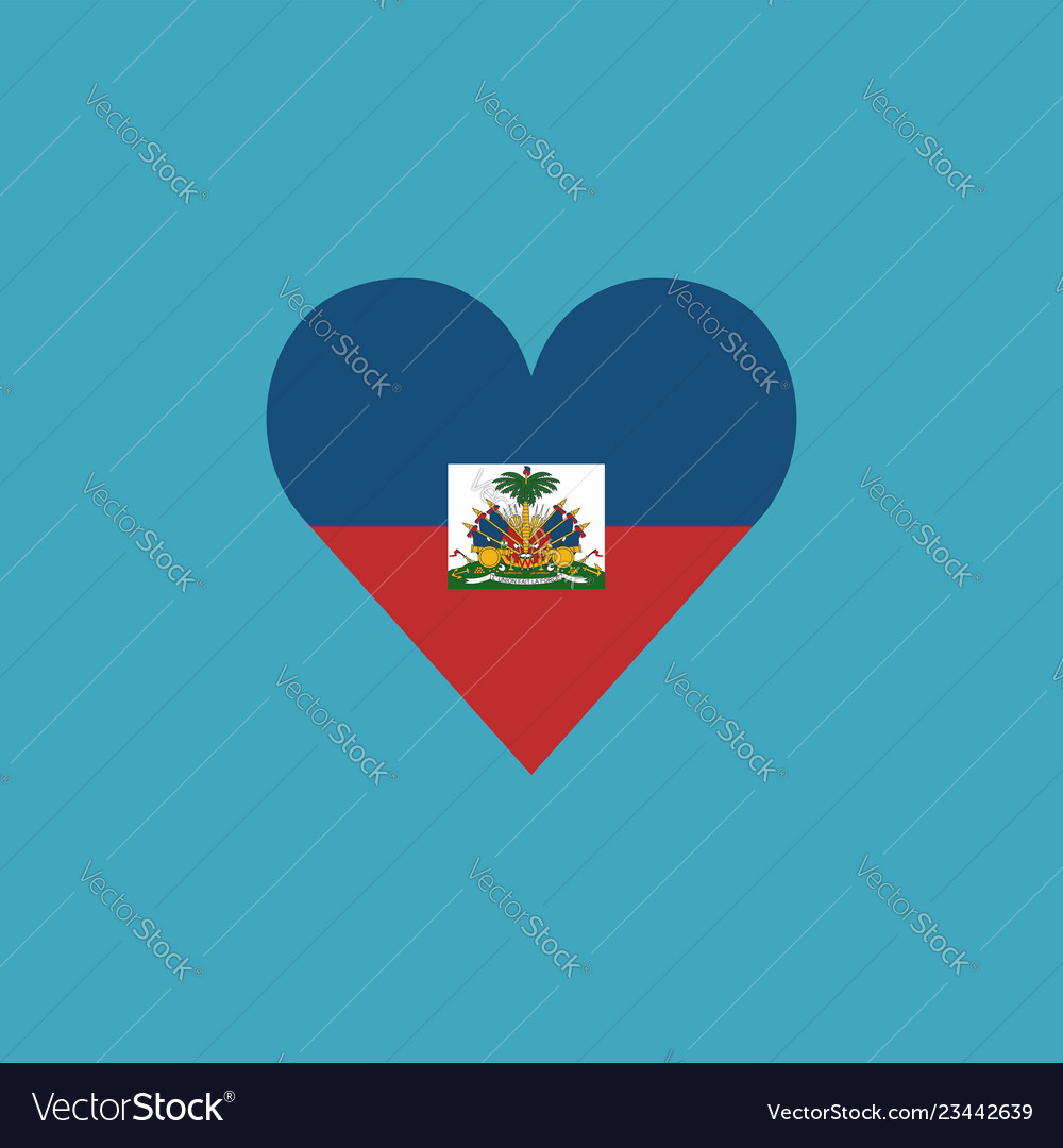 Haiti flag icon in a heart shape flat design Vector Image