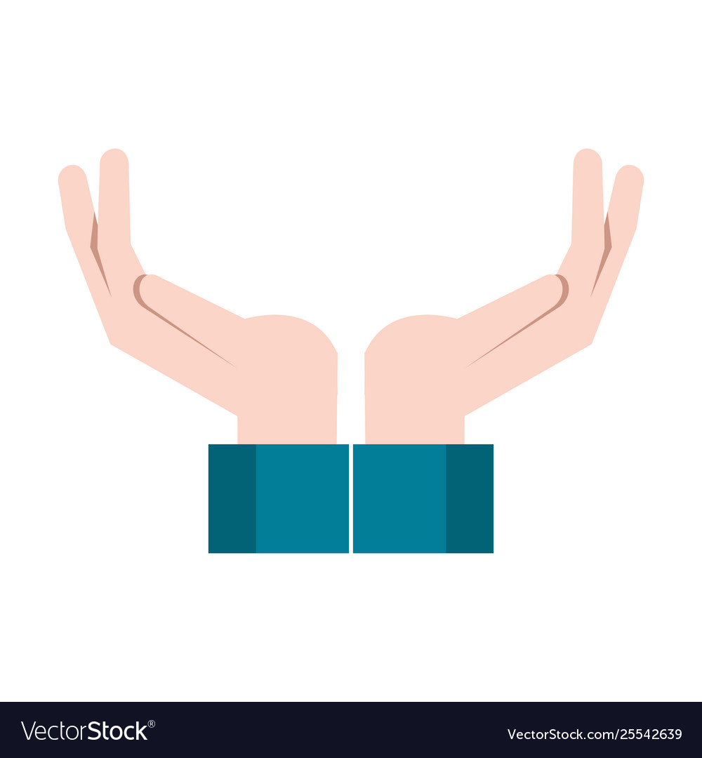 Hands open up cartoon isolated Royalty Free Vector Image