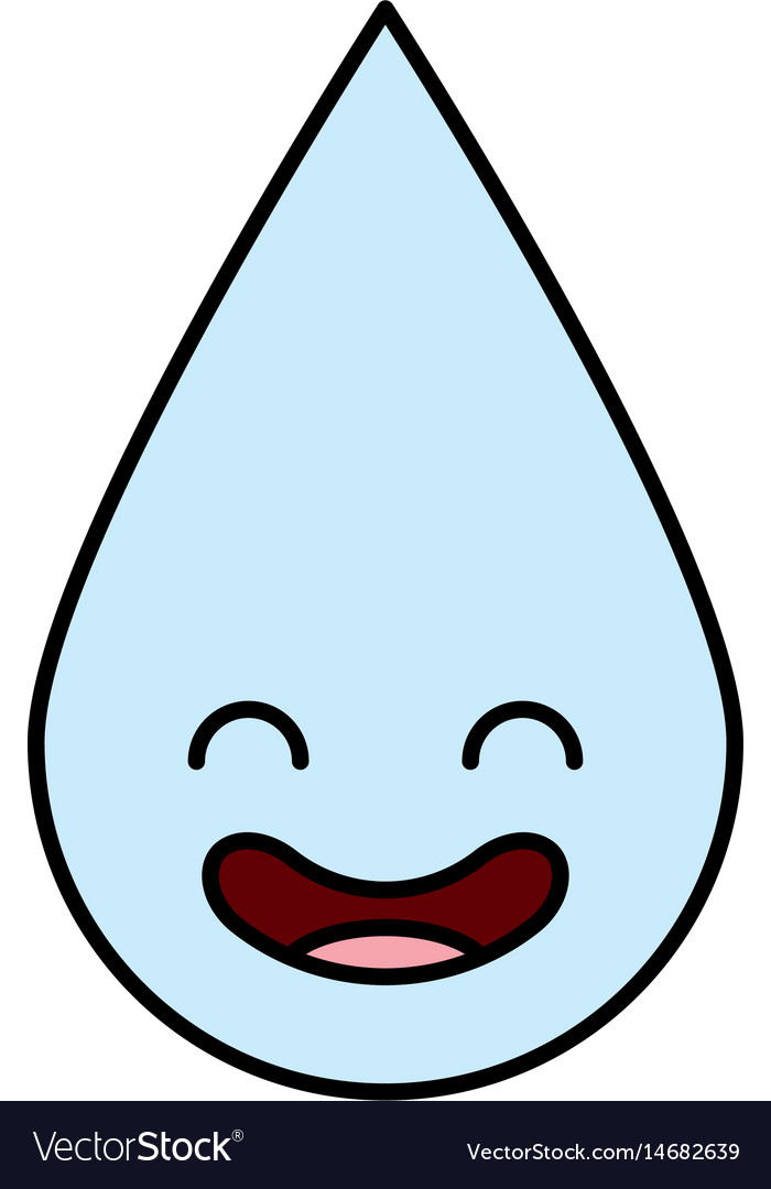 Water Drop Kawaii Character Royalty Free Vector Image